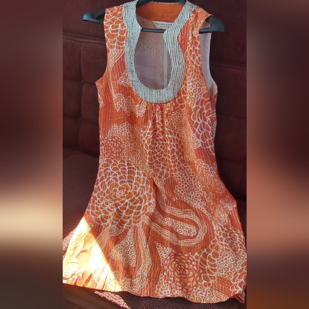 Trina Turk abstract floral sheath dress.